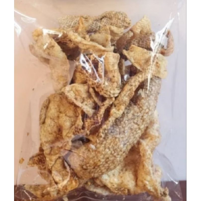 

krupuk kulit ikan kakap matang goreng renyah