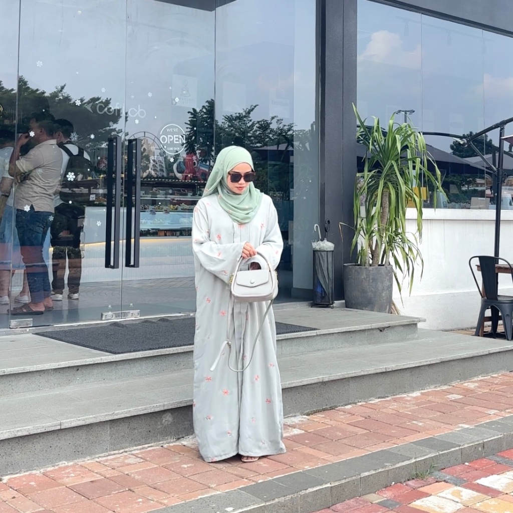 HUMAIRA ABAYA in Sage Green