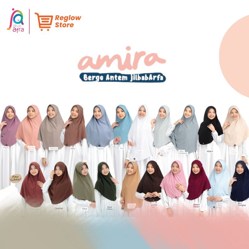 Amira Khusus Bergo Pet Antem nyaman bcocok di pakai harian dan santai distributor open reseller