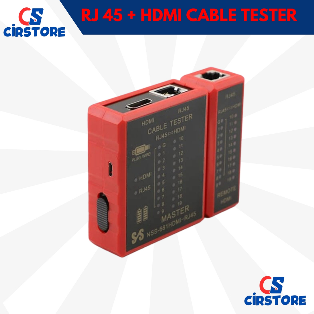 CABLE TESTER RJ45 + HDMI / HDMI TESTER RJ45 / LAN TESTER / HDMI LAN TESTER / KABEL LAN / HDMI TESTER