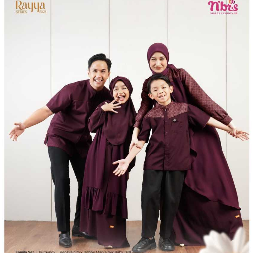 BEST SELLER  SARIMBIT NIBRAS MARWA BURGUNDY BY NBRS FASHION DRESS BAJU BUSAN AMUSLIM WANITA KOKO KEM