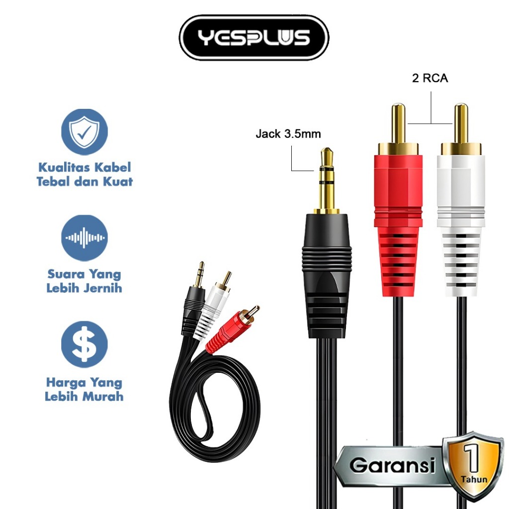 Kabel Aux YESPLUS Jack Audio 3.5mm Panjang 1.5m Audio Kabel