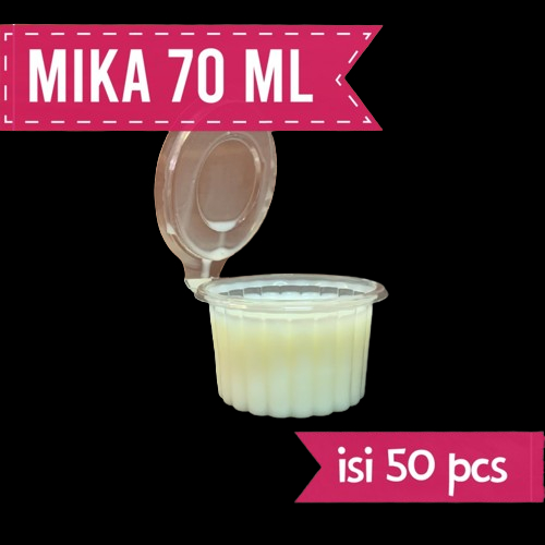 Cup Mika 70 ml Plastik NS 1 Pack Isi 50 pcs + Tutup / Cup Sambal / Cup Saos / Mangkok Saus / Mika Sa