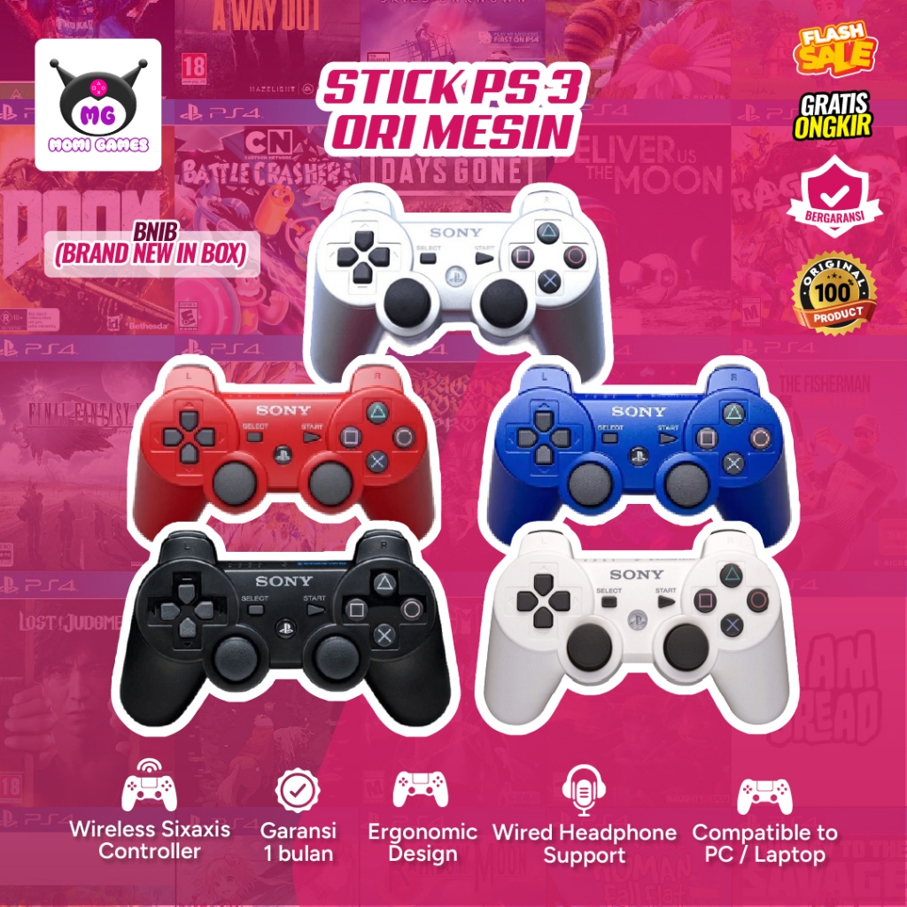 Stick PS3 PS 3 Original Mesin Dualshock Wireless Controller Stik PS 3 Ori Mesin Garansi