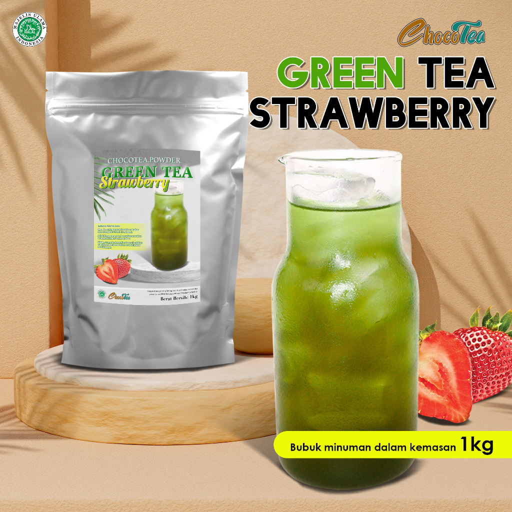 

BUBUK MINUMAN GREEN TEA STRAWBERRY 1KG / SERBUK SEDUH ANEKA RASA / ICE SHAKE ES KEKINIAN / POWDER CHOCO DUREN CHOCOLATE COKELAT COKLAT TARO MATCHA VIRAL BANYAK PILIHAN VARIAN KEMASAN 1 KG 1000GRAM 1000 GRAM ENAK NIKMAT CREAMY LEZAT SUPPLIER