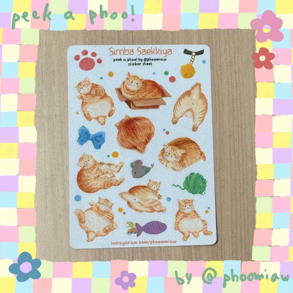 

Stiker Kucing Oyen Gendut, Simba Saekkiya Sticker Sheet, Stiker glitter lucu, scrapbook, crafting