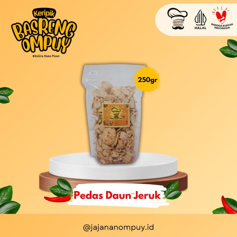 

Keripik Basreng Ompuy Pedas Daun Jeruk 250 gram
