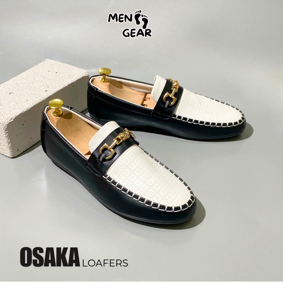 MENFOOTGEAR Osaka Sepatu Pria Loafers Formal Slip On Kulit Sintetis Loafers Putih