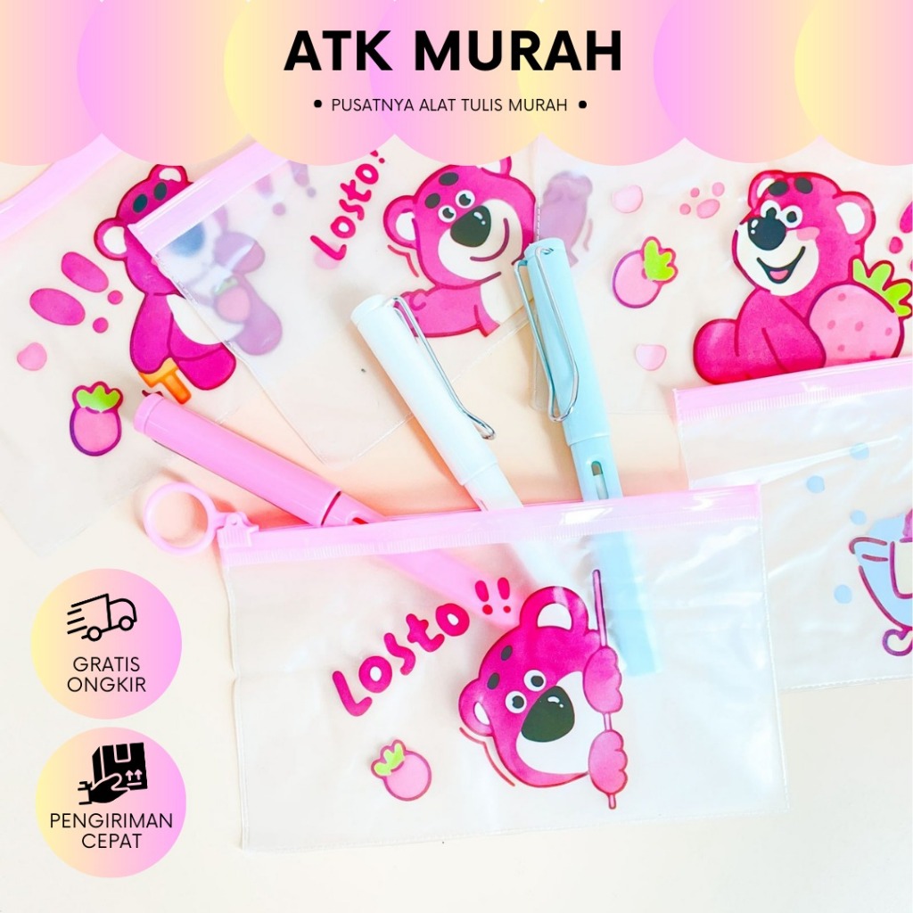 

KOTAK PENSIL PVC KECIL KARTUN LOTSO KP-1129 POUCH ZIPPER ZIPLOCK HAMPERS LUCU MURAH TERJANGKAU COD
