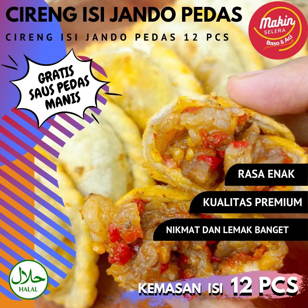 

( Khusus Medan Sekitarnya Aja ) Cireng Isi Jando Pedas 12 Pcs Cireng Isi Tetelan sapi 12 pcs COD By Makin Selera