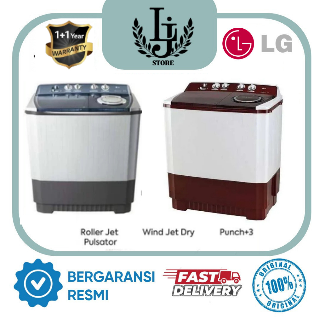 Mesin Cuci LG 2 Tabung P905RT Mesin Cuci 2 Tabung LG 9 KG Mesin Cuci LG