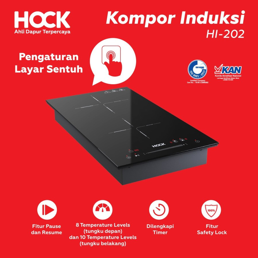 Kompor Listrik Hock HI-202 2 Tungku Kompor Induksi HI 202 Low Watt