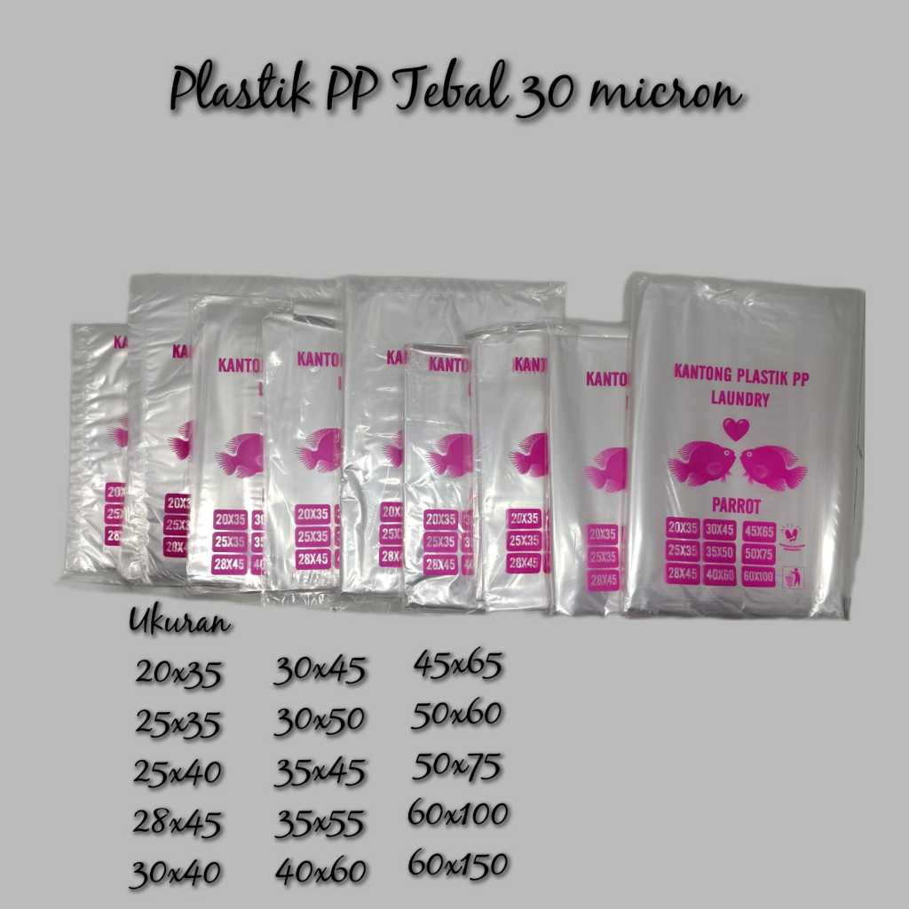 Plastik Kantong Besar Laundry PP Bening 40x60 50x75 60x100 30x45 35x50 45x65 Loundry Sayur Sampah