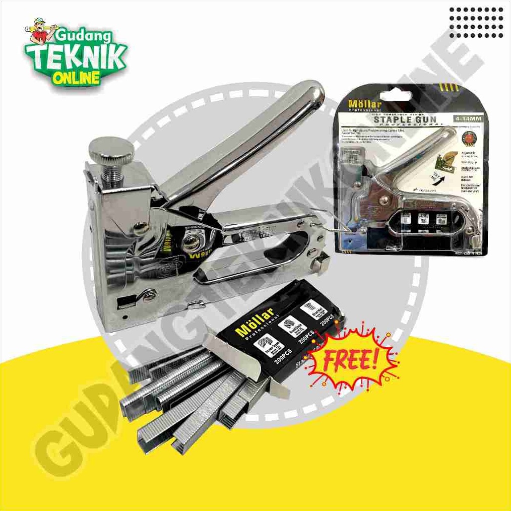 

KODE V32Y MOLLAR Staples Gun 3 in 1 Hekter Staples Tembak Jok Paku Tembak Manual Hand Tacker