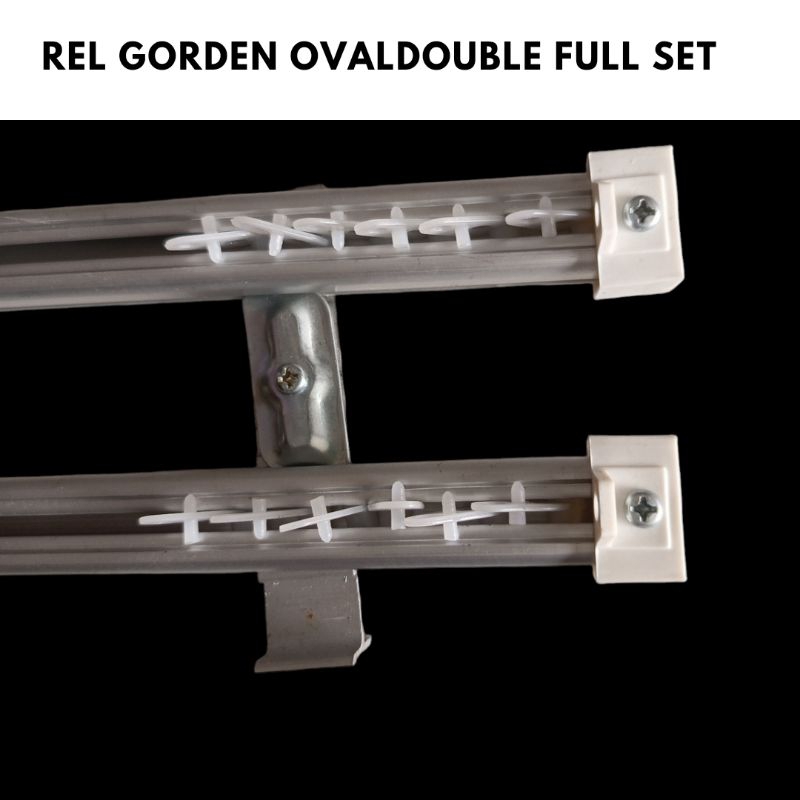 Batang gorden oval Doble batang gorden biasa tiang gorden besi gorden tongkat gorden rel gorden