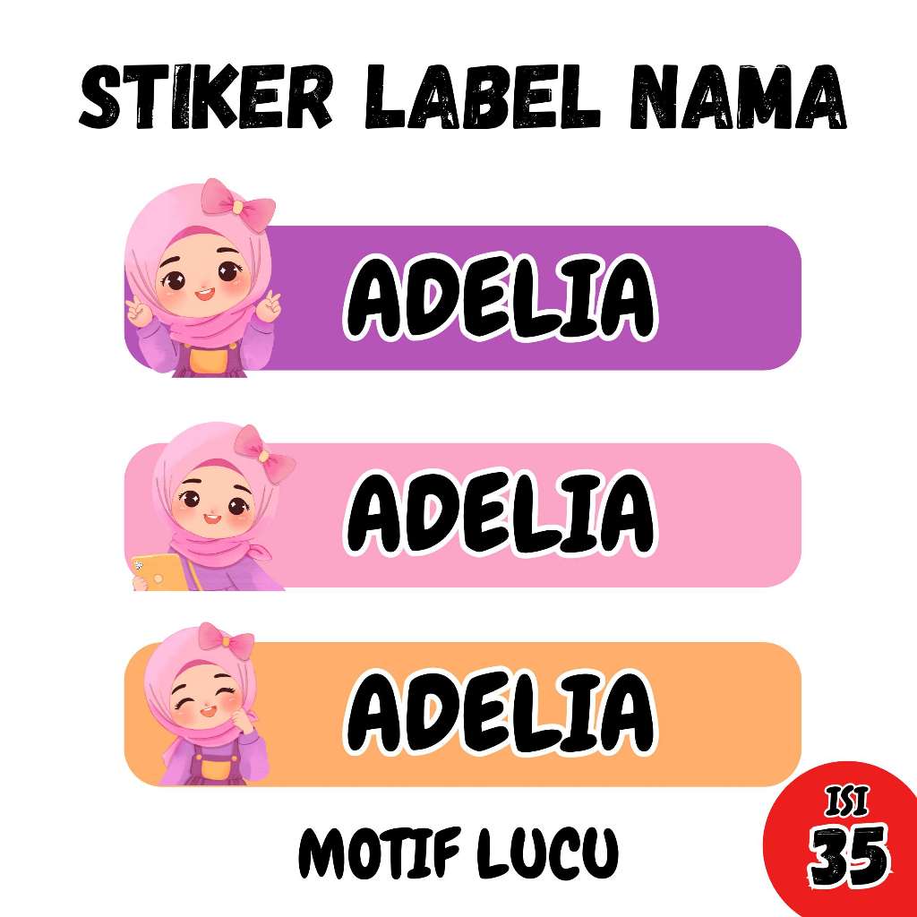 

Stiker Label Custom Nama Lucu Stiker Label Lucu custom Nama Isi 35