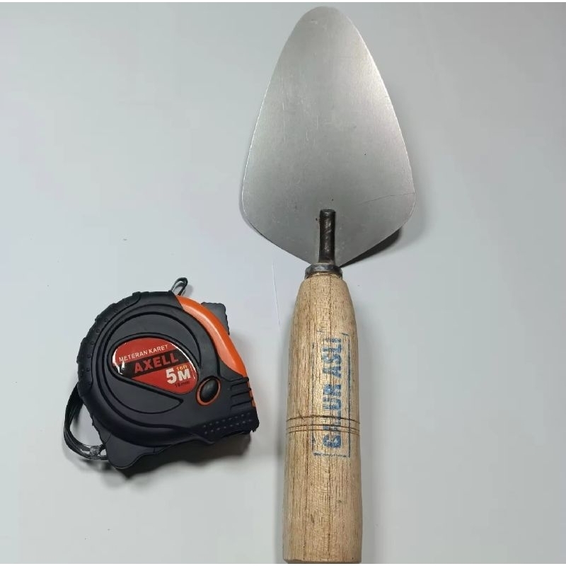 Meteran 5M & Cetok Semen Bahan Stainless