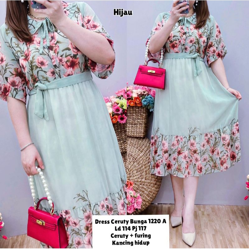KAMA GALERY Dress Ceruty Bunga 1220A 1220B