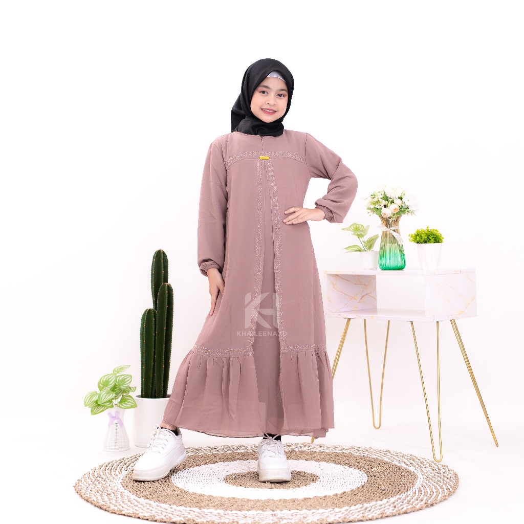 RECOMMENDED Gamis Anak Perempuan Khaileena Dress Ceruty Swarovsky gamis lebaran anak perempuan 2024