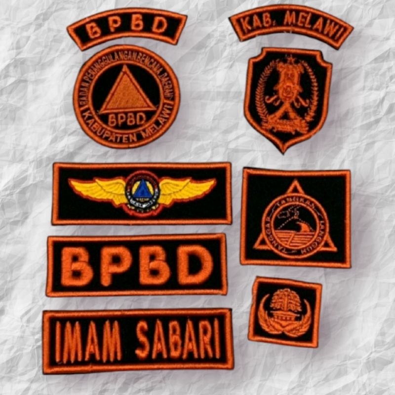 Logo BPBD BNPB Custom Timbul Bordir Satu Set