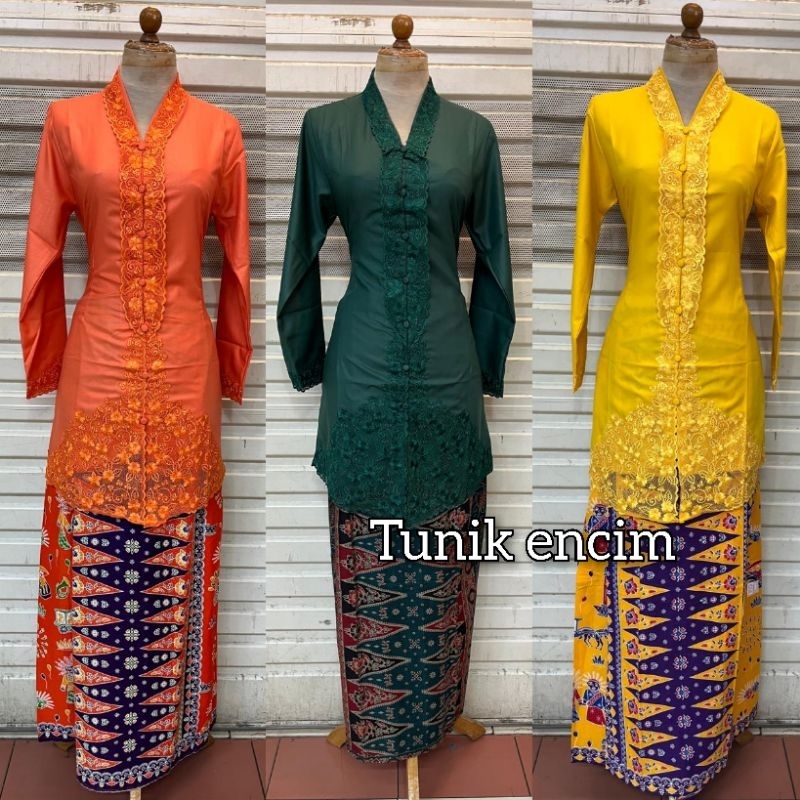 FK- Tunik kebaya encim bordir senada // kebaya encim betawi lengan panjang // baju encim betawi // k