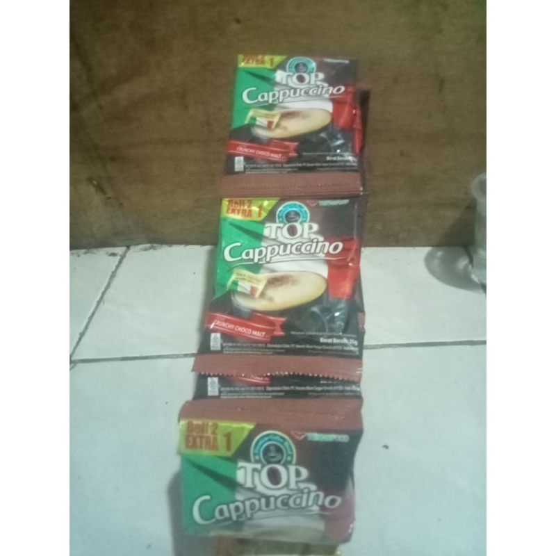 

top capucino 25 gr isi 15 pcs per renceng