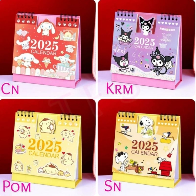 

CL Kalender meja Kitty Melody Kuromi Twin Stars Pom Cinamoroll