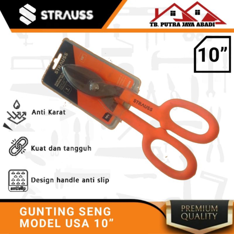 

Gunting Galvalum SENG Strauss 10" gagang karet anti selip