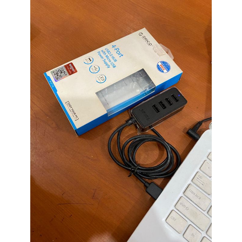 erico 4 port usb 2,0 hub with micro usb power supply