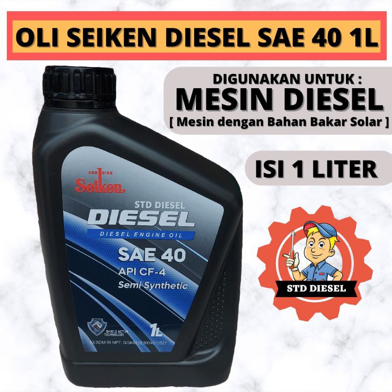 OLI SEIKEN DIESEL SAE 40 1 LITER OIL PELUMAS OLI UNTUK MESIN SOLAR SAE 40 OLI SEIKEN DIESEL 1 LITER