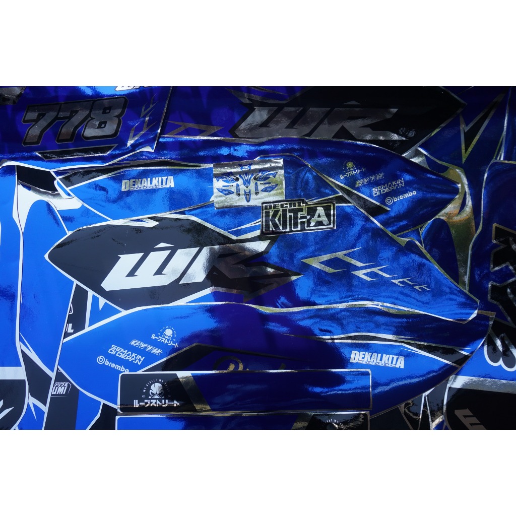 Decal Yamaha WR155 Stiker wr 155 Decal crome biru hitam hologram silver crhome  biru candy supermoto