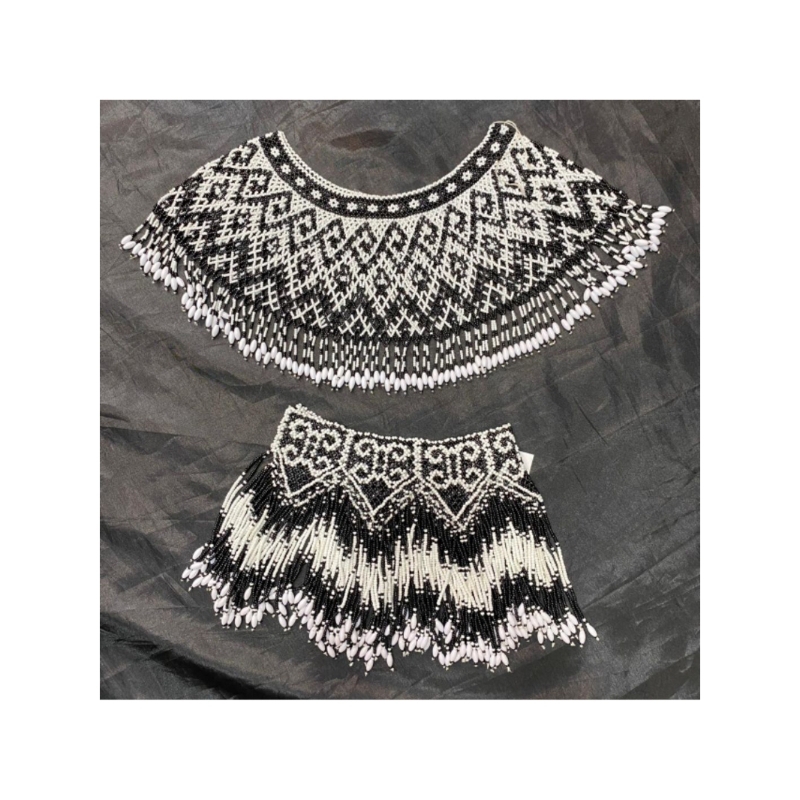 SATU SET AKSESORIES TERATAI MANIK - AKSESORIES BAJU ADAT DAYAK DEWASA