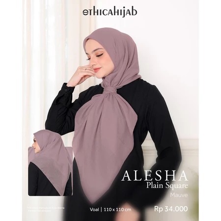Ethica Hijab Alesha Plain Square Jilbab Segiempat Hijab Syari