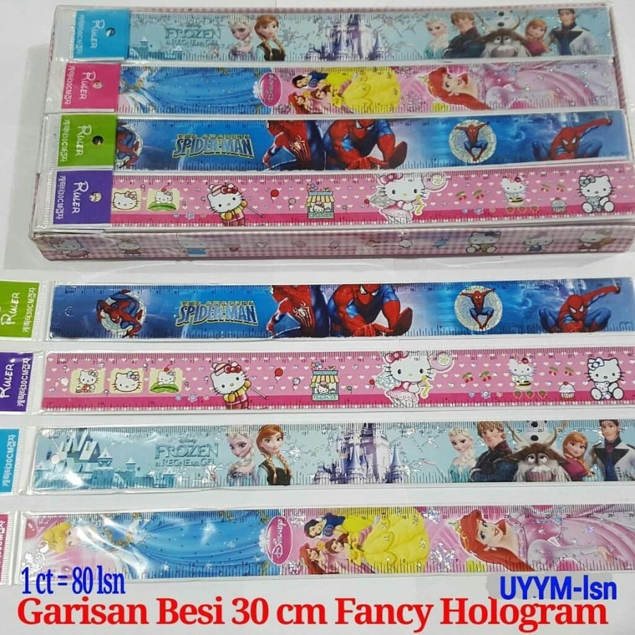 

1pcs Penggaris Besi 30cm Penggaris Besi Hologram Fancy