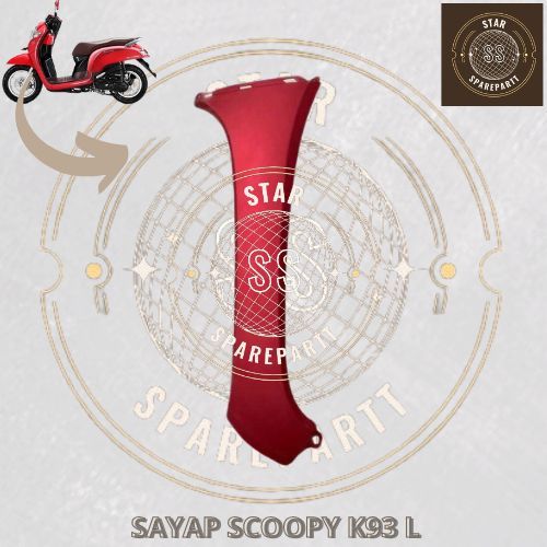 SAYAP TAMENG KAP DEPAN SAMPING KIRI L MOTOR HONDA SCOOPY FI ESP NEW K93 RING 12 WARNA MERAH KILAP
