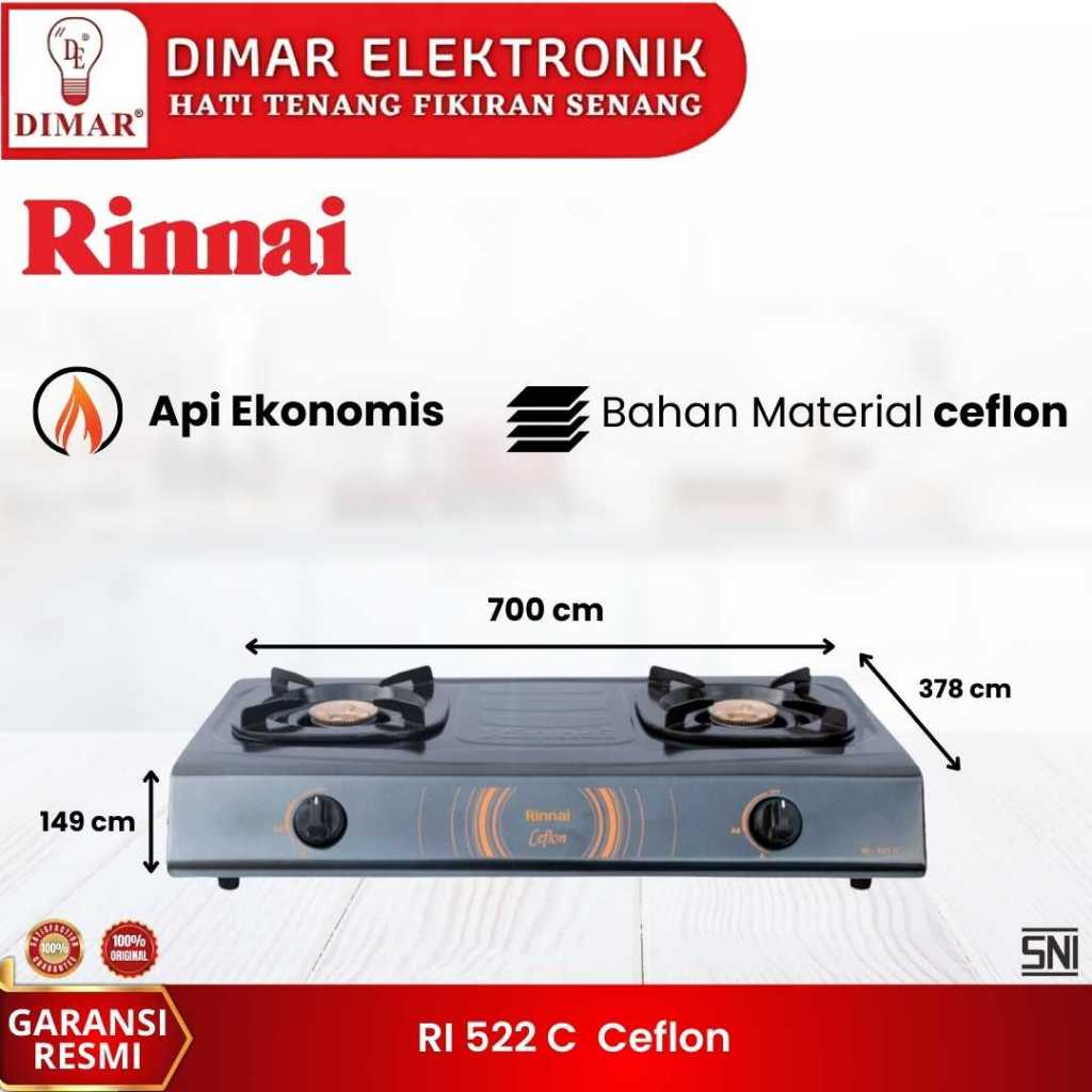 Rinnai RI 522 C Kompor 2 Tungku Ceflon