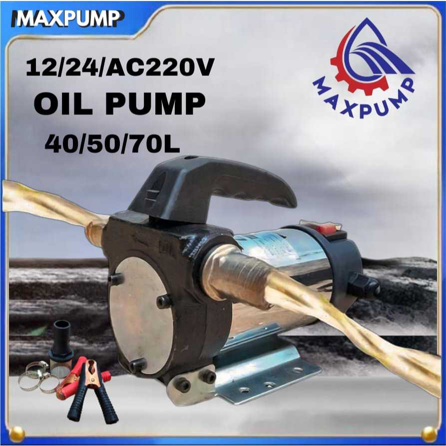 MAXPUMP Electric Pompa sedot minyak Diesel Air Pompa Minyak Pompa Transfer Sedot Oli Solar Stainless
