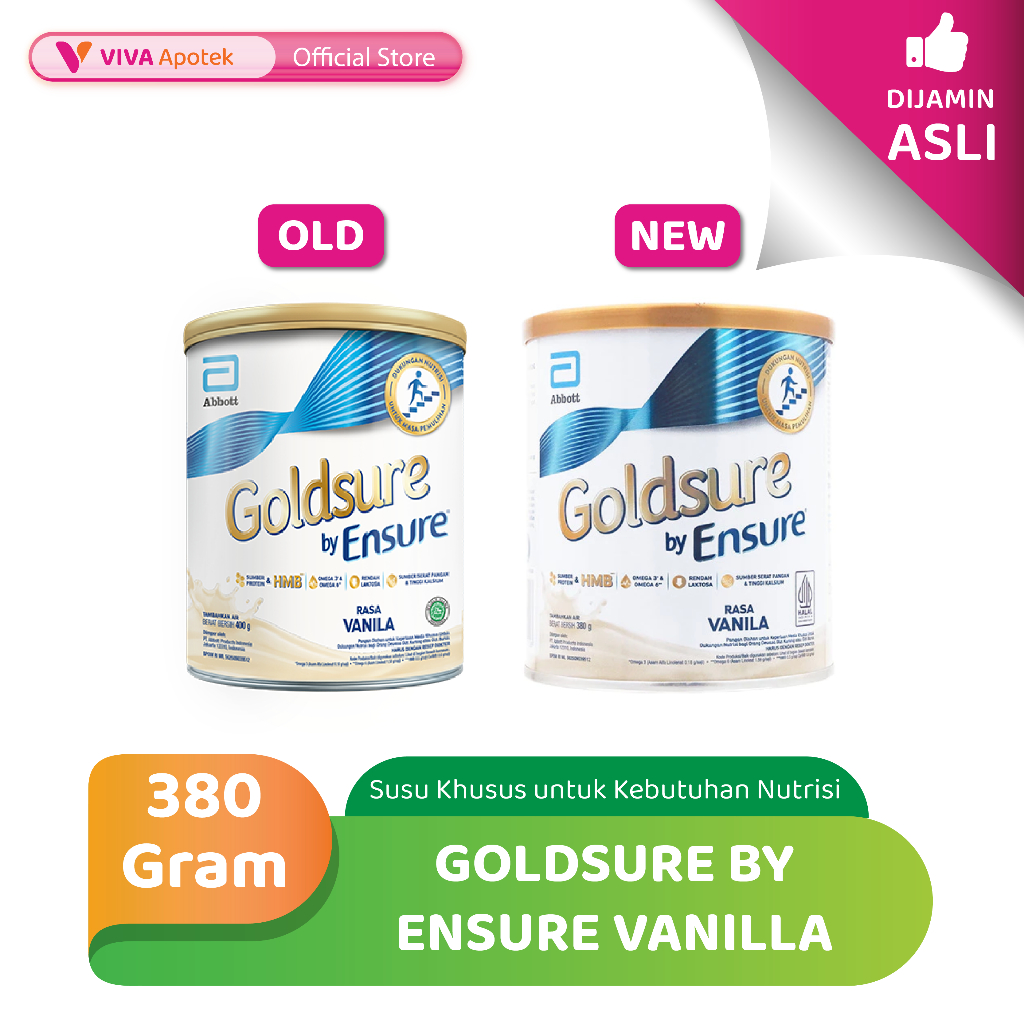 

Goldsure By Ensure Vanilla Susu Khusus untuk Kebutuhan Nutrisi (380 Gram)