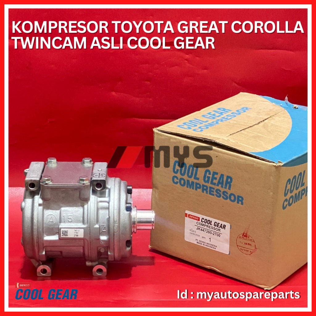 COMPRESSOR AC Mobil TOYOTA Great Corolla Twincam KOMPRESOR ASLI DENSO COOL GEAR