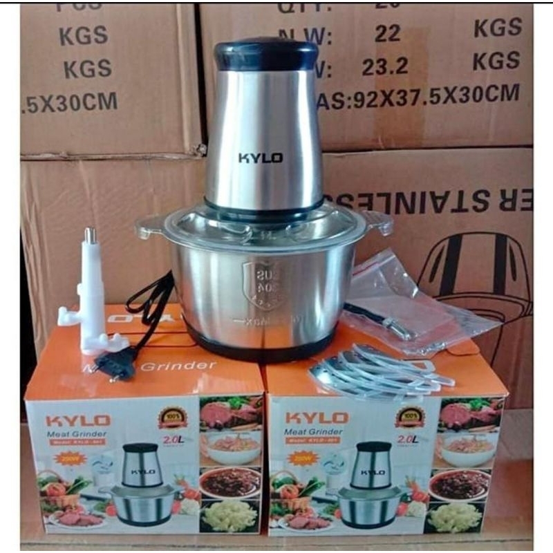 stainless blender kylo / blender daging 2L, chopper stenlish