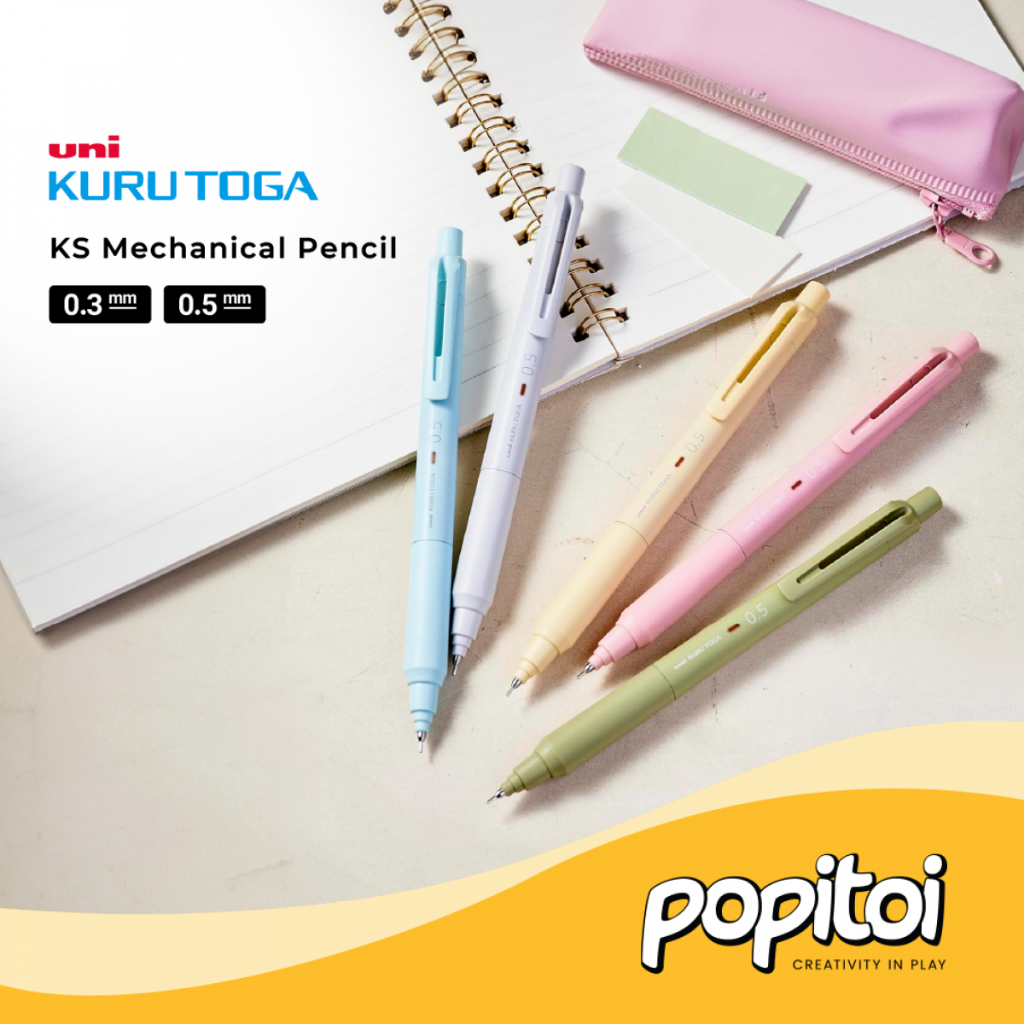 

UNI Kuru Toga NEW KS Standard Model Mechanical Pencil 0.3 0.5 mm Pensil Mekanik