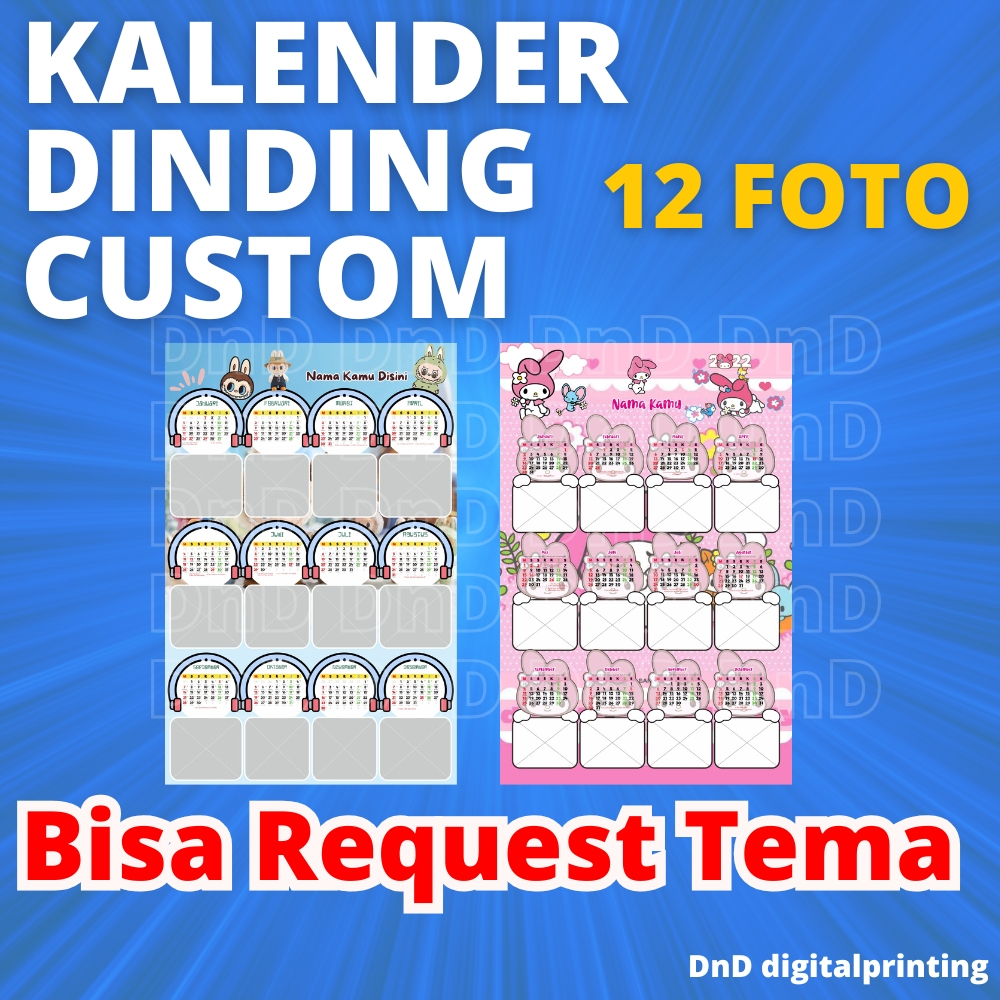 

kalender dinding custom 2025 12 foto A3+