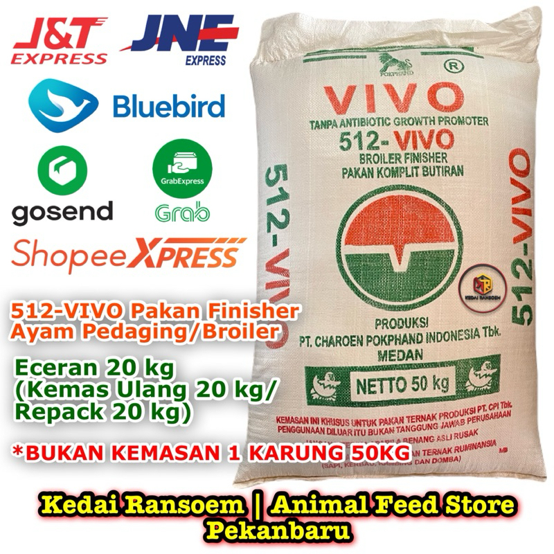 512-VIVO Eceran 20 kg | Pakan Ayam Broiler Finisher | Pur Ayam Pedaging
