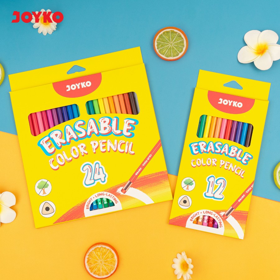 Erasable Color Pencil Pensil Warna Dapat Dihapus Joyko CP-0130 Triangle Grip