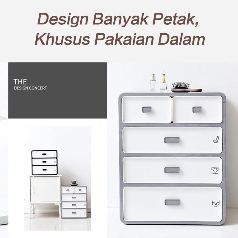 Rak Laci 4 Susun Rak Serbaguna Storage Box Kotak Penyimpanan Pakaian Dalam