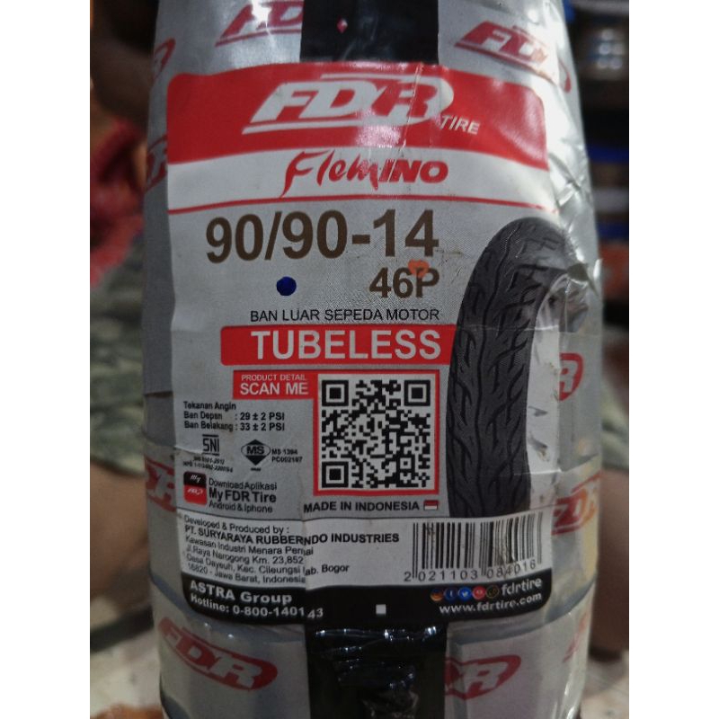 BAN TUBLES FDR BELAKANG MATIC 90/90 RING 14 VARIO BEAT VARIO 150 VARIO 125 FLEMINO