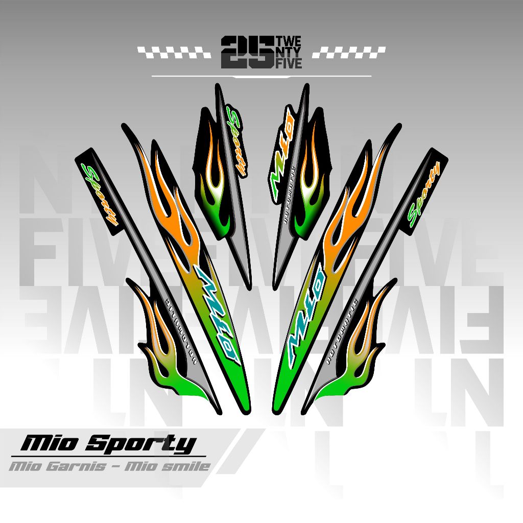 STRIPING MIO SPORTY API/VARIASI 18/DASAR HITAM/STIKER MIO SPORTY/MIO SMILE/STRIPING MIO API/STIKER M
