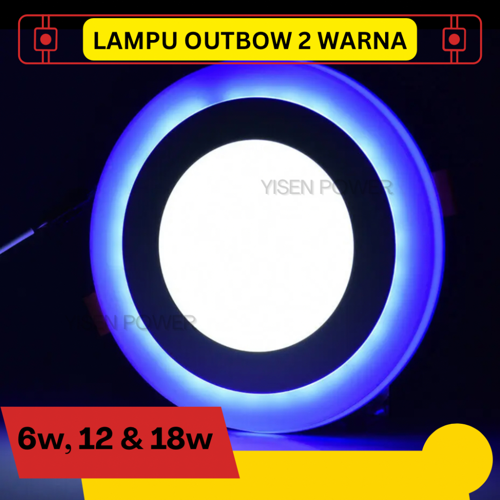 Lampu Outbow Downlight LED 2 Warna Cahaya Bentuk Bulat Outbow Panel Light