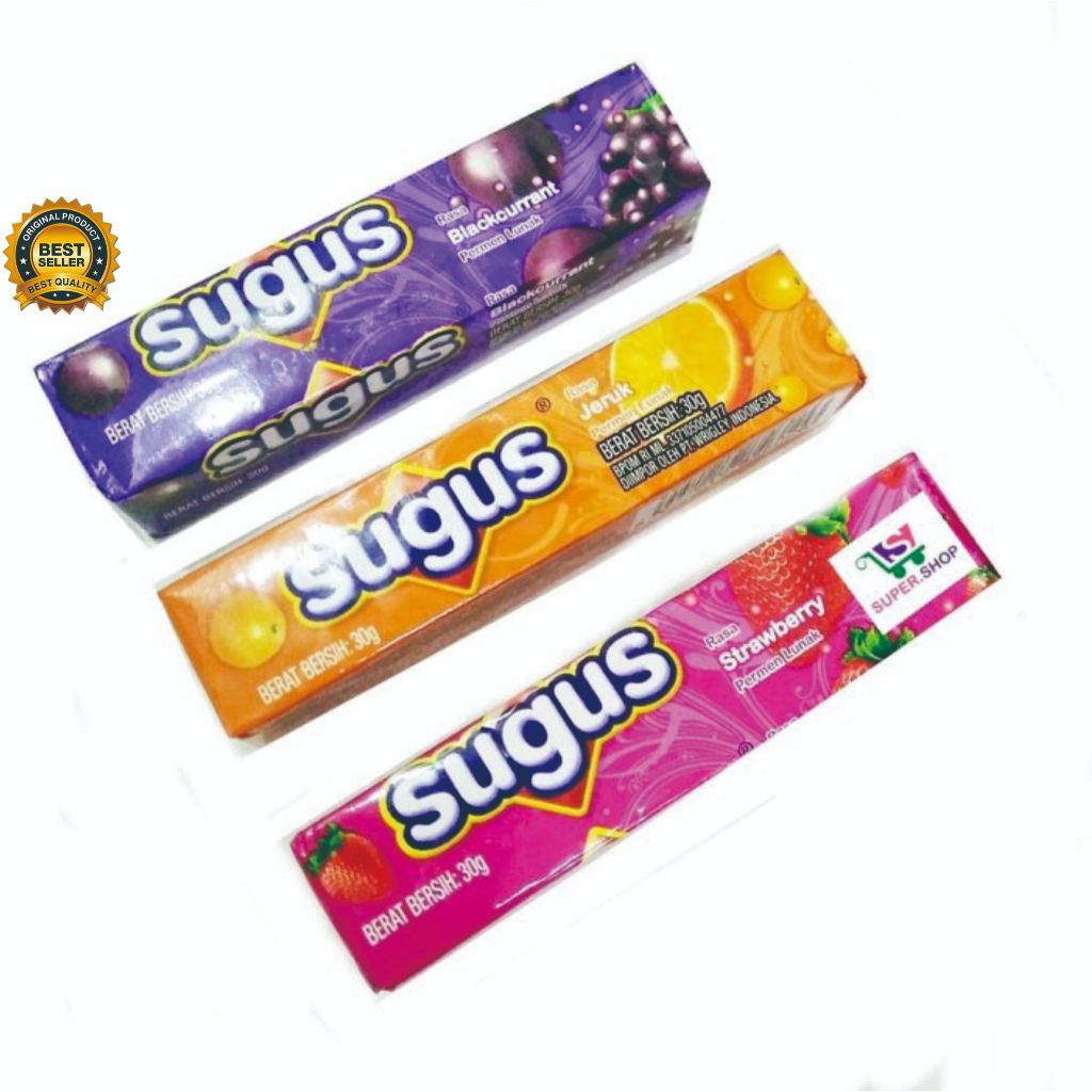 

Sugus Permen Stick / SUGUS Permen Lunak Rasa Strawberry / Blackcurrant/ Jeruk 30g 1 PACK/24PCS