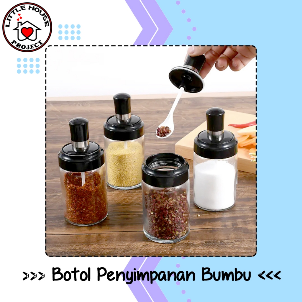 Botol Penyimpanan Bumbu Dapur Toples bumbu Botol Kaca Bumbu Dapur